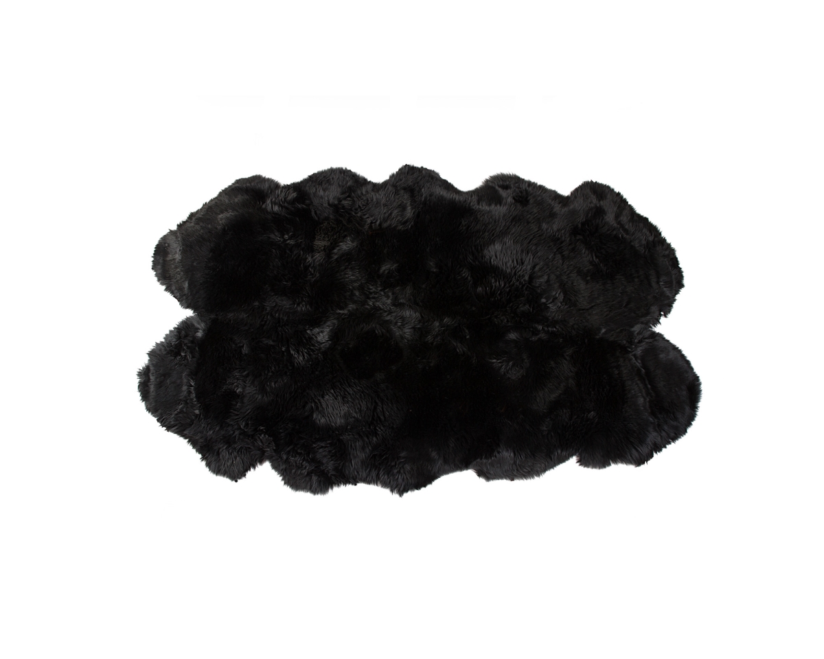 316898 4 x 6 in. Sheepskin Rug - Black