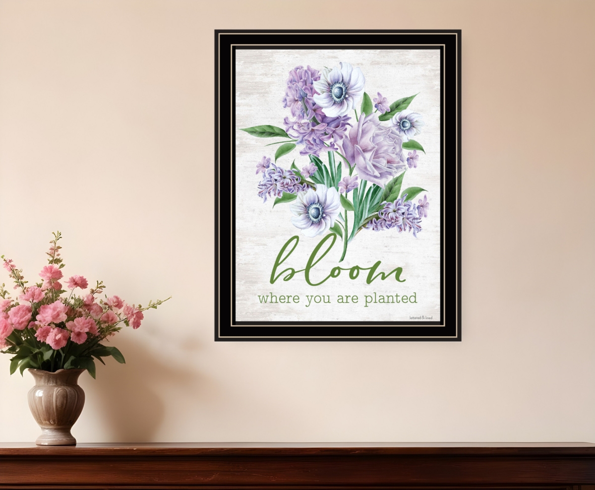 Picture of HomeRoots 530180 Rectangle Bloom Where You Are Planted Black Framed Print Wall Art