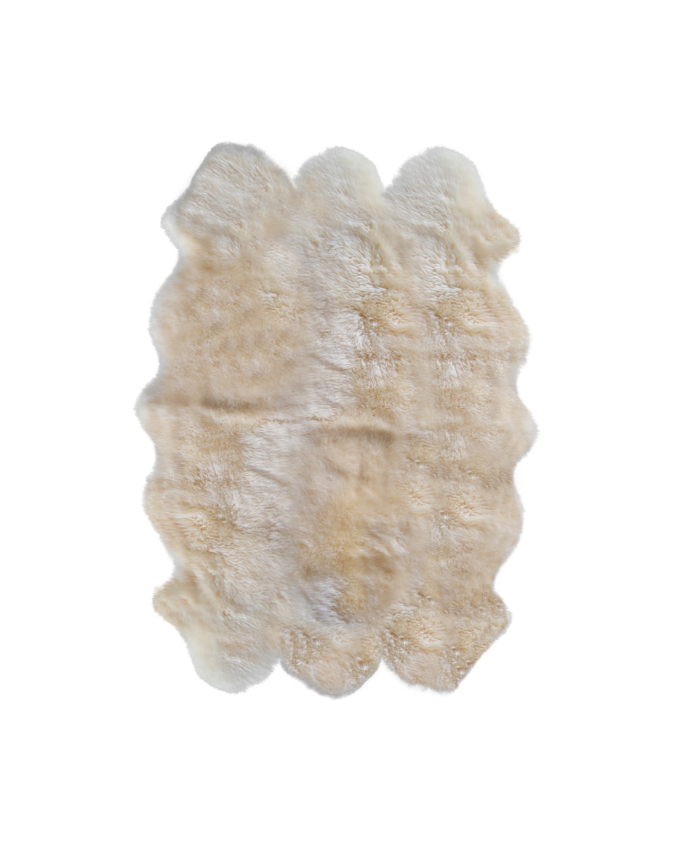 5.75 x 6 in. Sheepskin Six Rug Approx - Gold