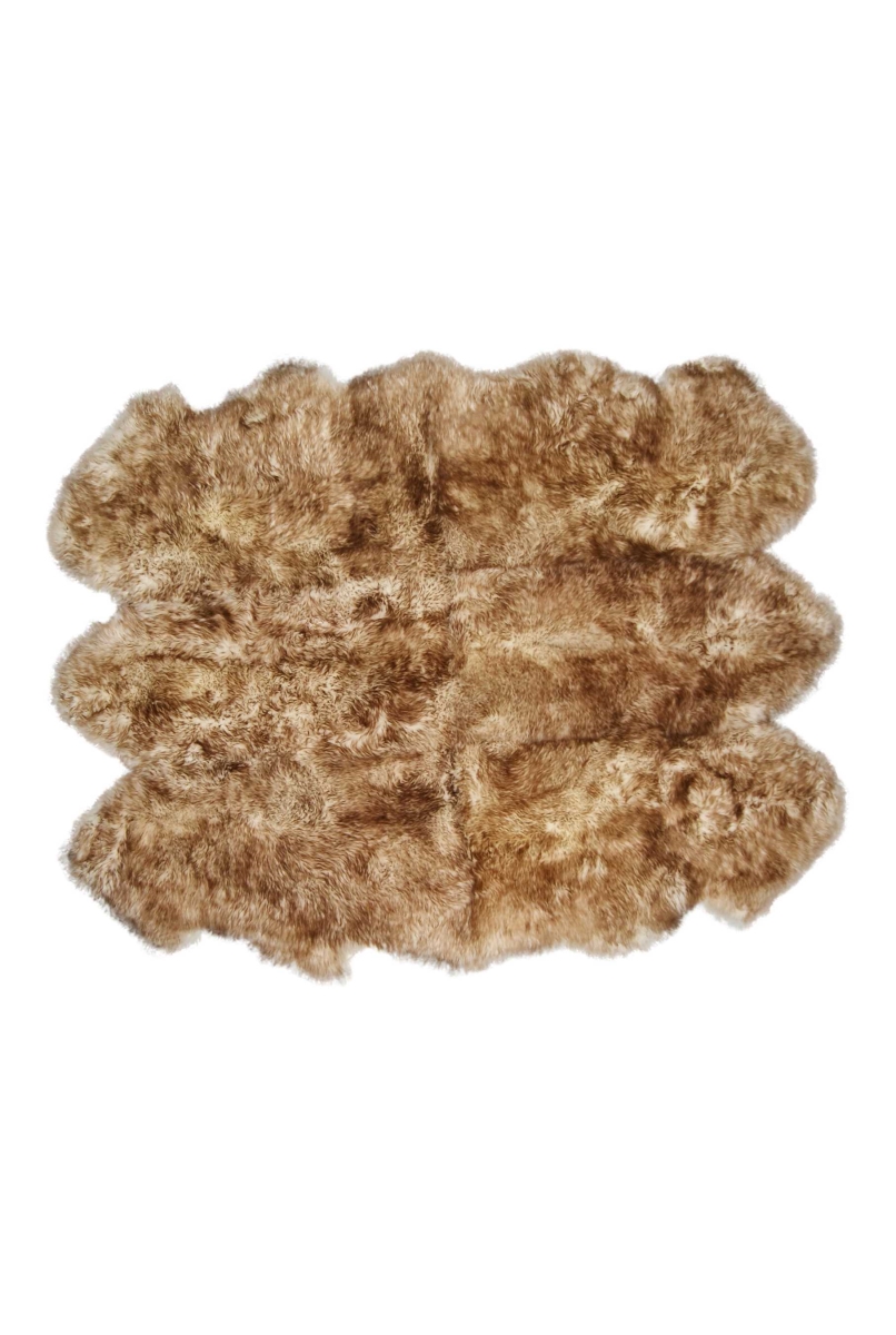 5.75 x 6 in. Sheepskin Six Rug Approx - Gradient Chocolate