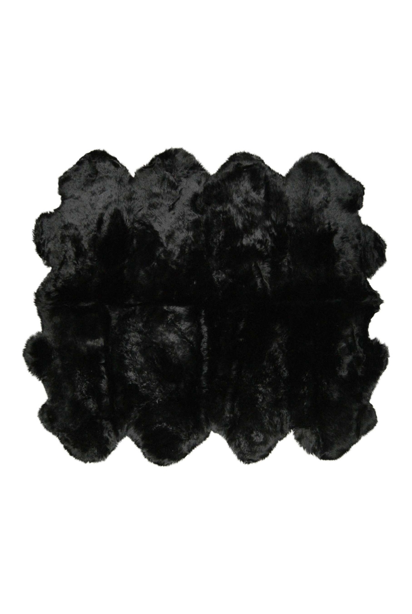 Sheepskin Rug - Black - 6 x 6 in.