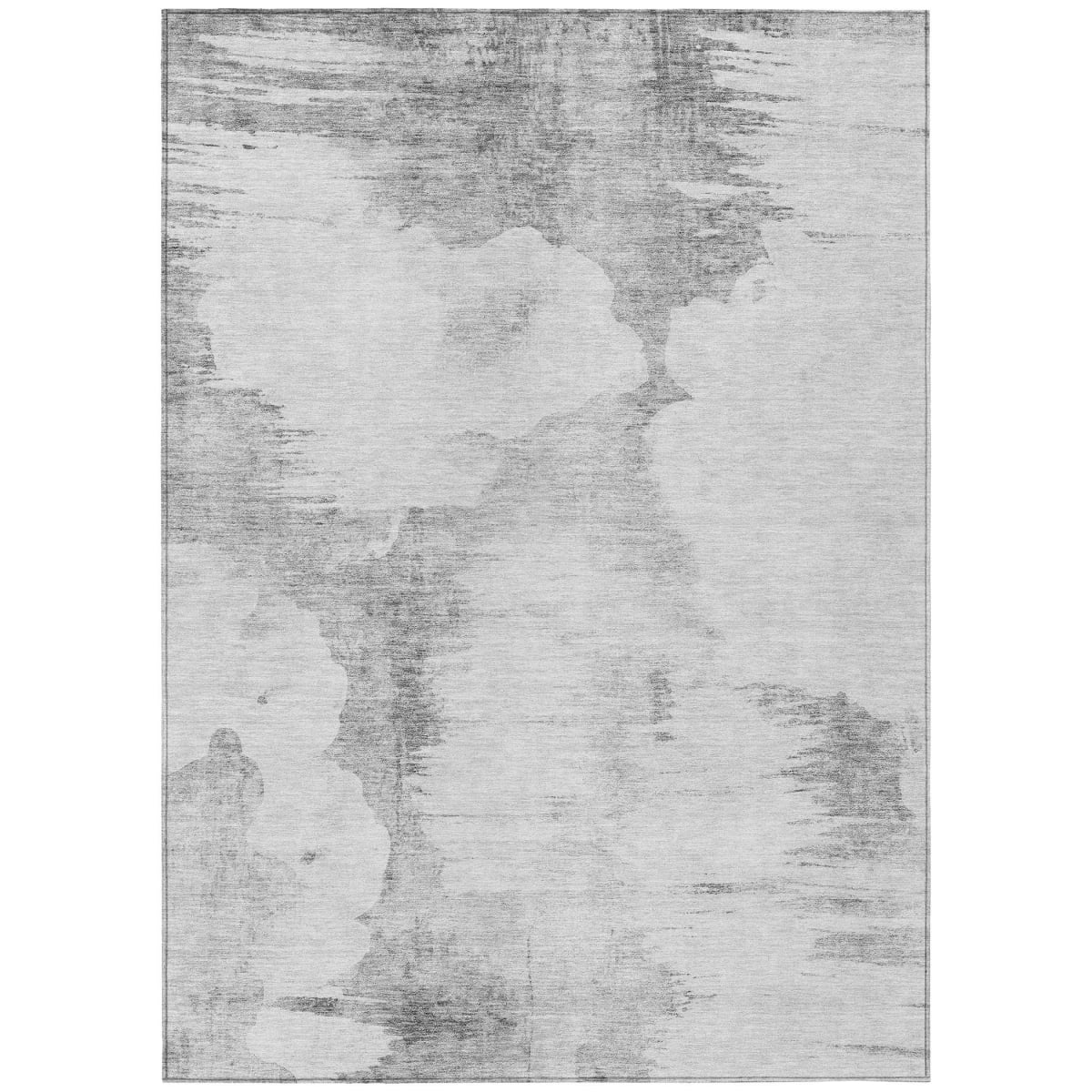 582680 3 x 5 ft. Abstract Washable Indoor & Outdoor Rectangle Area Rug, Silver, Gray & Pewter