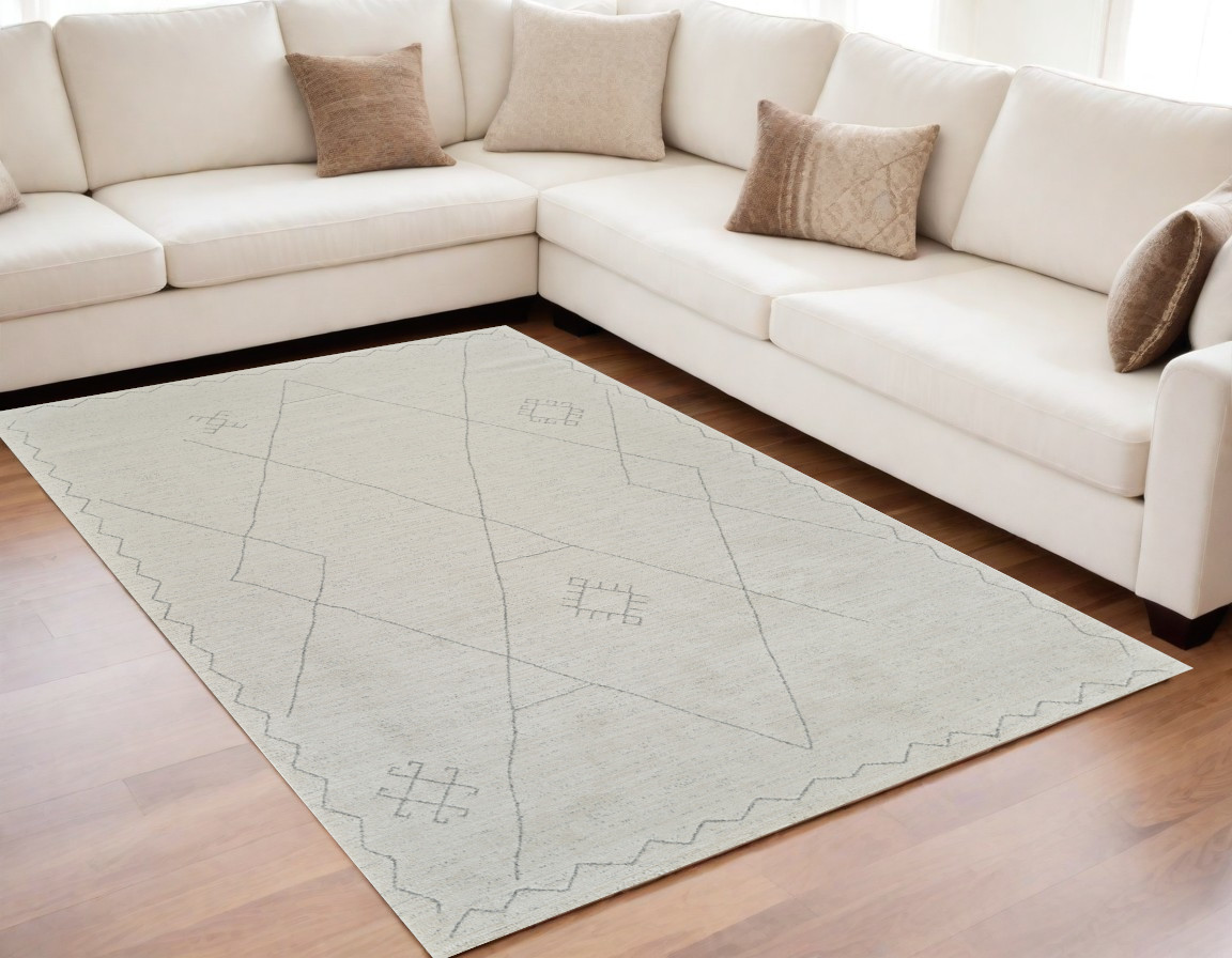 559091 5 x 8 ft. Abstract Non Skid Rectangle Area Rug, Cream & Beige