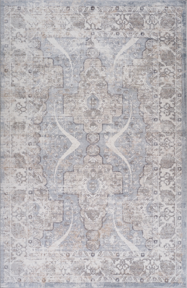 558924 4 x 6 ft. Abstract Distressed Rectangle Area Rug, Blue & Gray