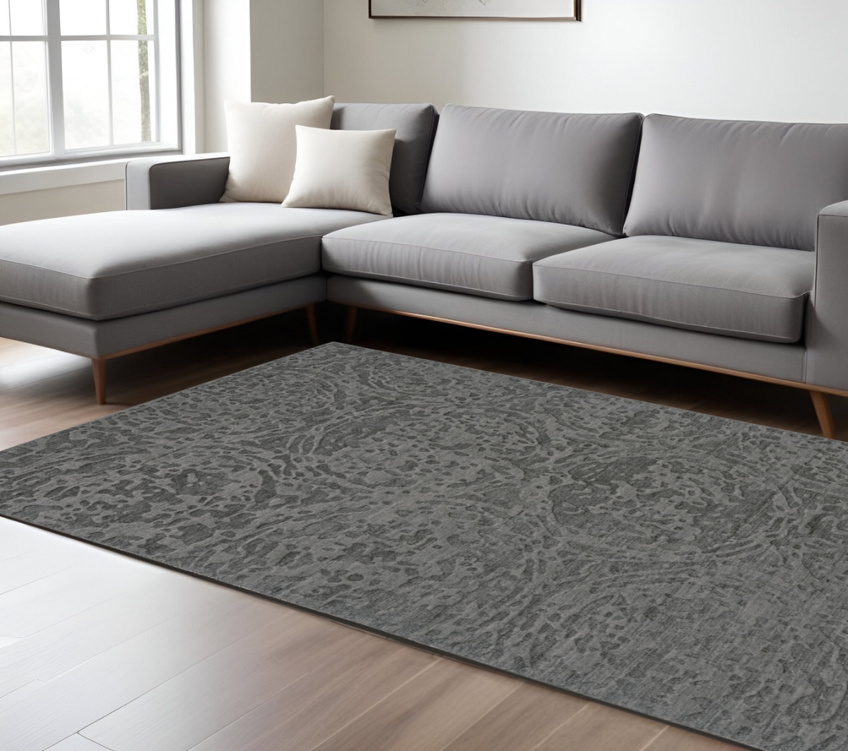 565725 6 x 9 ft. Abstract Hand Woven Rectangle Area Rug, Gray