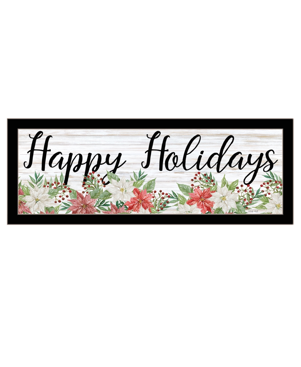 529704 Horizontal Happy Holiday Black Framed Print Wall Art
