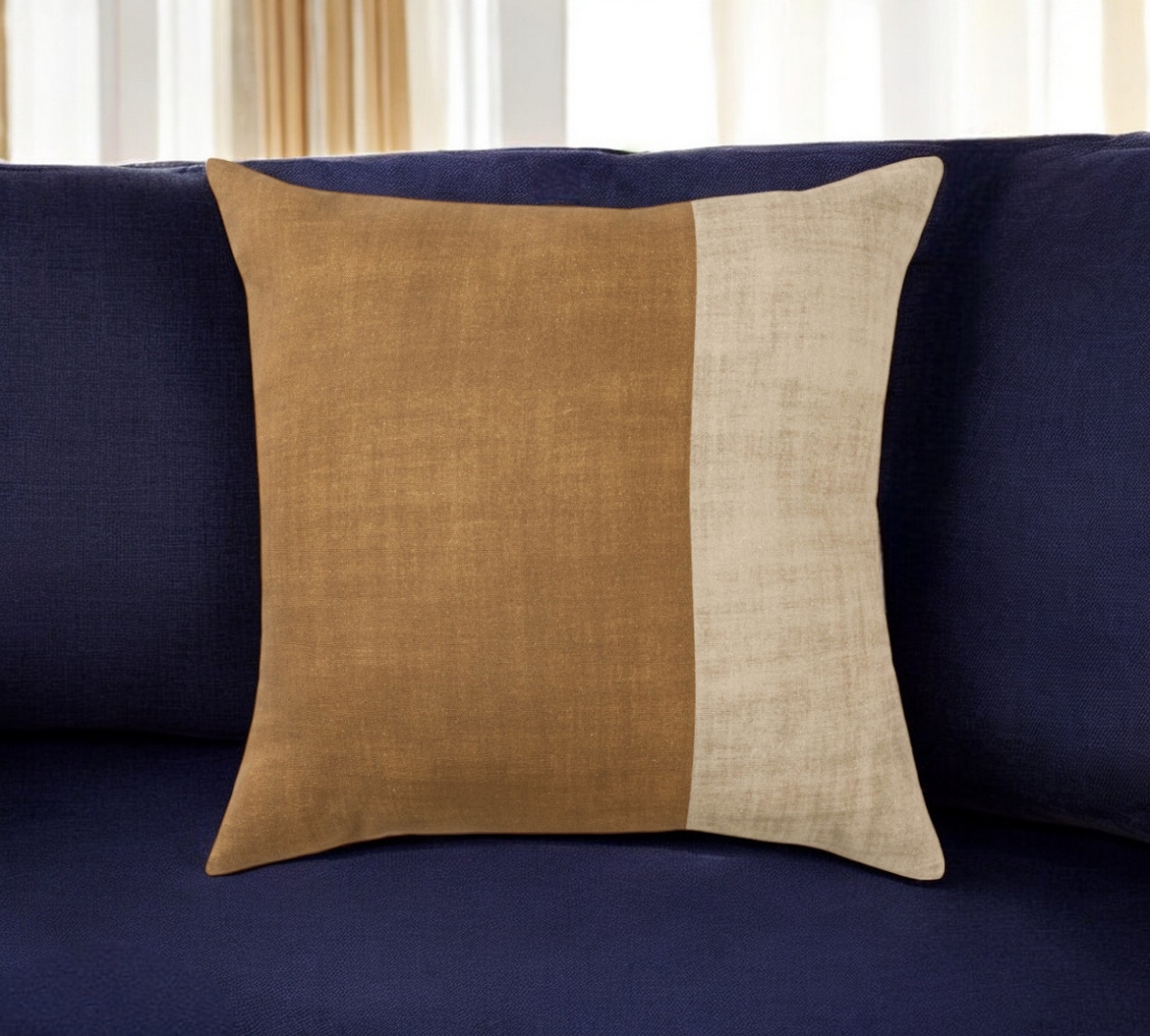 549456 20 in. Natural Patchwork Cotton Throw Pillow