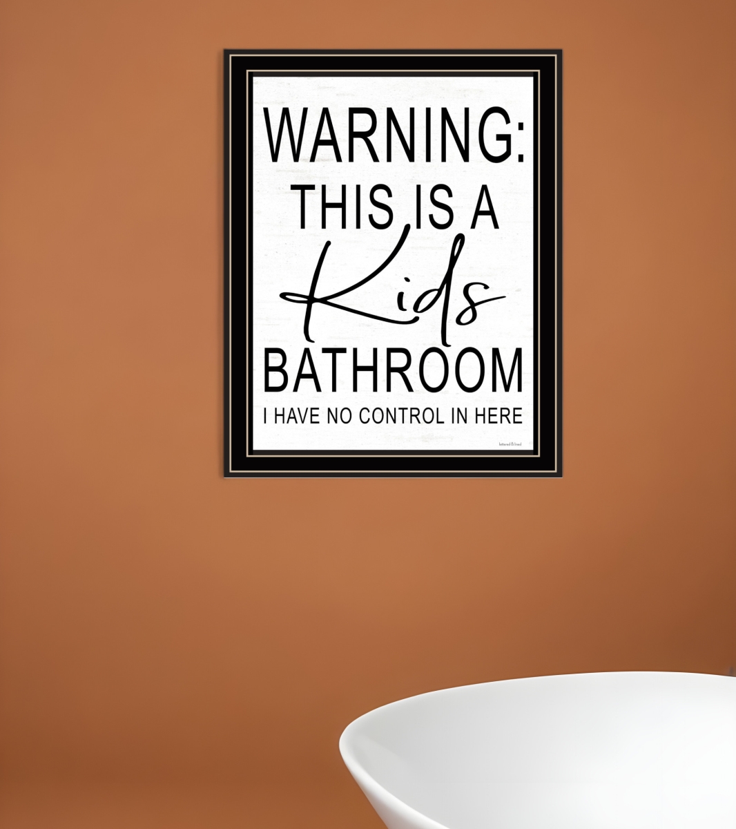 Picture of HomeRoots 530098 Kids Bathroom Black Framed Print Bathroom Wall Art