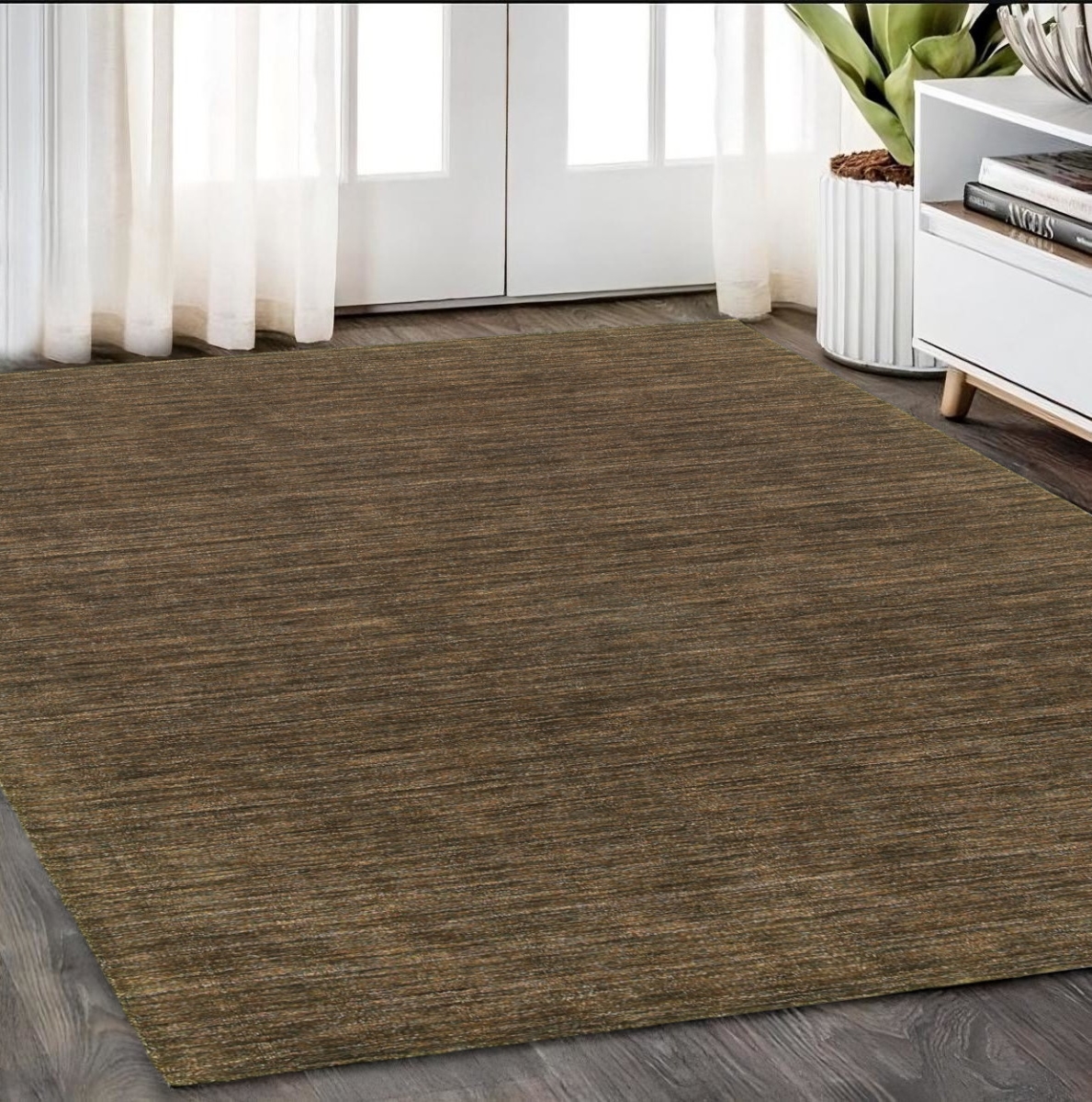 575796 5 x 8 ft. Wool Hand Tufted Rectangle Area Rug - Brown