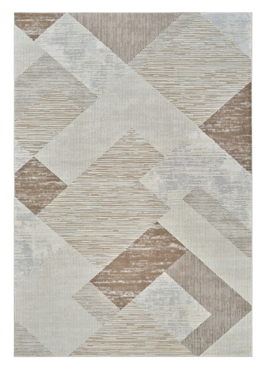 558878 7 x 10 ft. Abstract Distressed Rectangle Area Rug, Beige & Brown