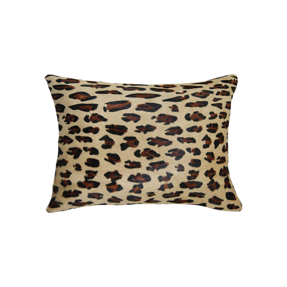 544651 12 x 20 in. Brown & Black Leopard Cowhide Lumbar Throw Pillows - Set of 2