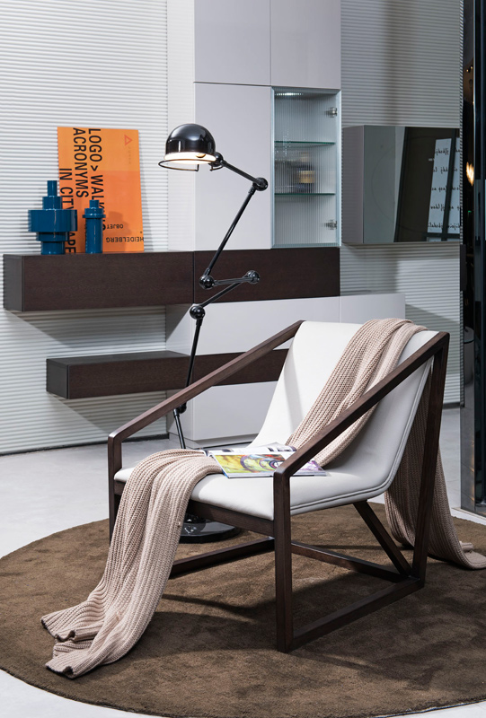 Modern Eco-Leather Lounge Chair - Grey