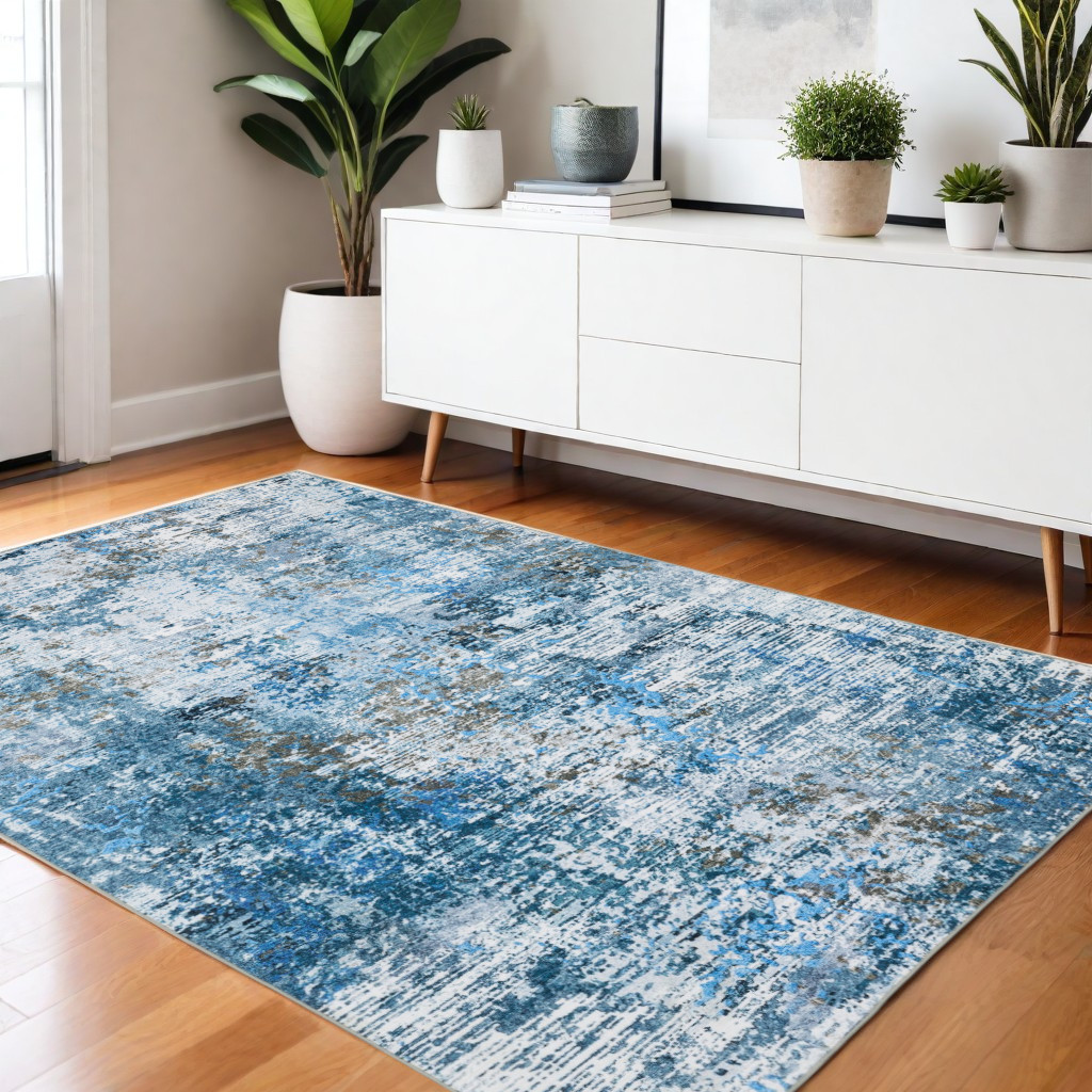 574991 4 x 6 ft. Abstract Distressed Rectangle Area Rug, Ivory