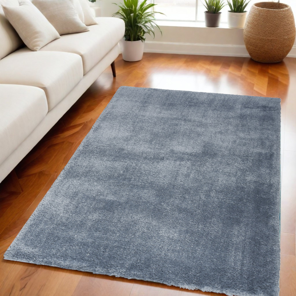 551108 5 x 7 ft. Shag Rectangle Area Rug, Blue