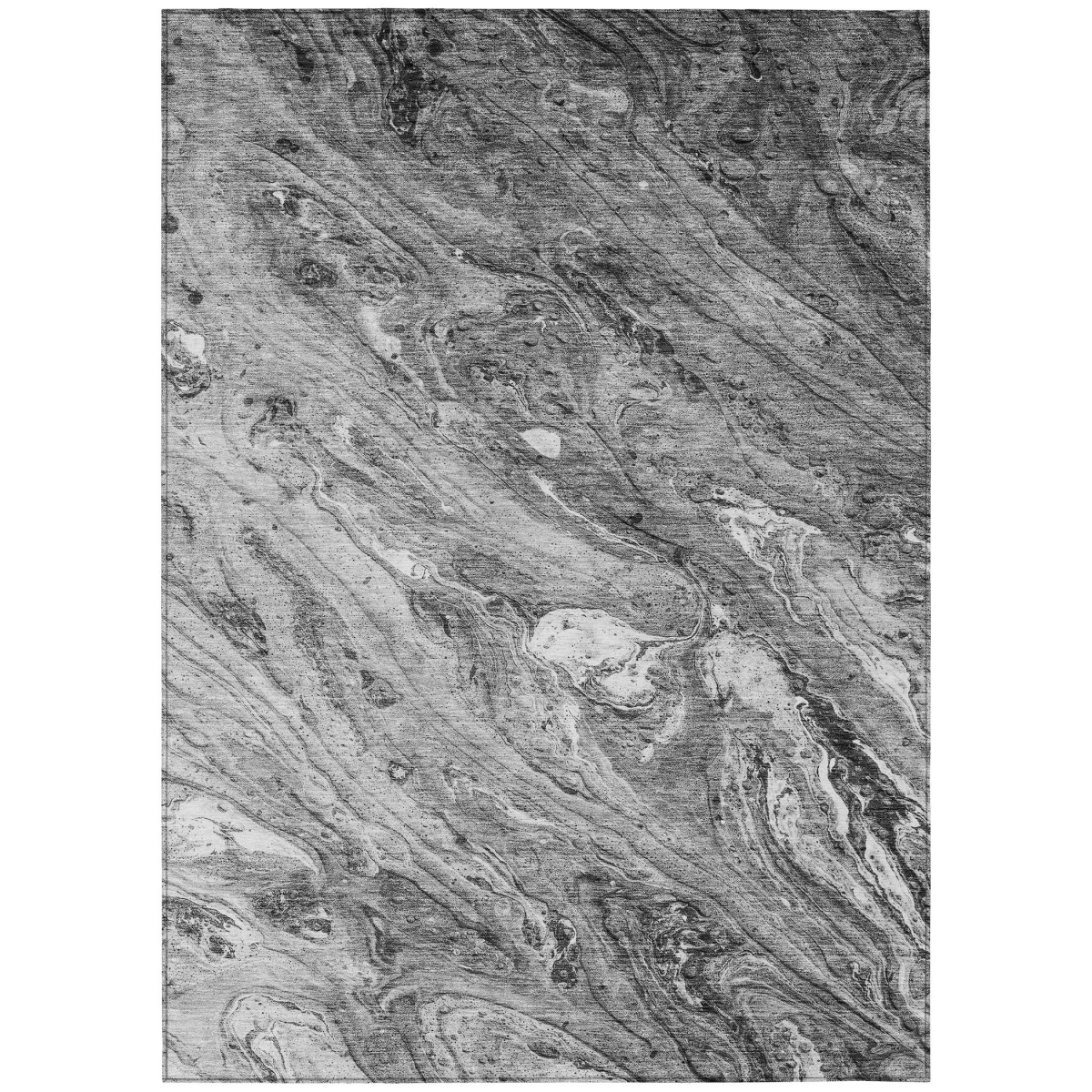 579688 8 x 10 ft. Abstract Washable Indoor & Outdoor Rectangle Area Rug, Gray, Silver & Charcoal