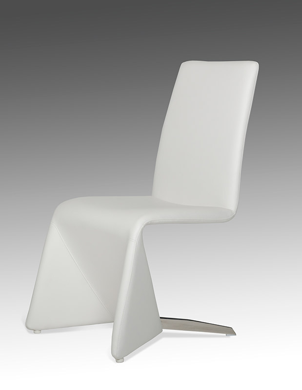 Contemporary Leatherette Dining Chair, White - Set of 2