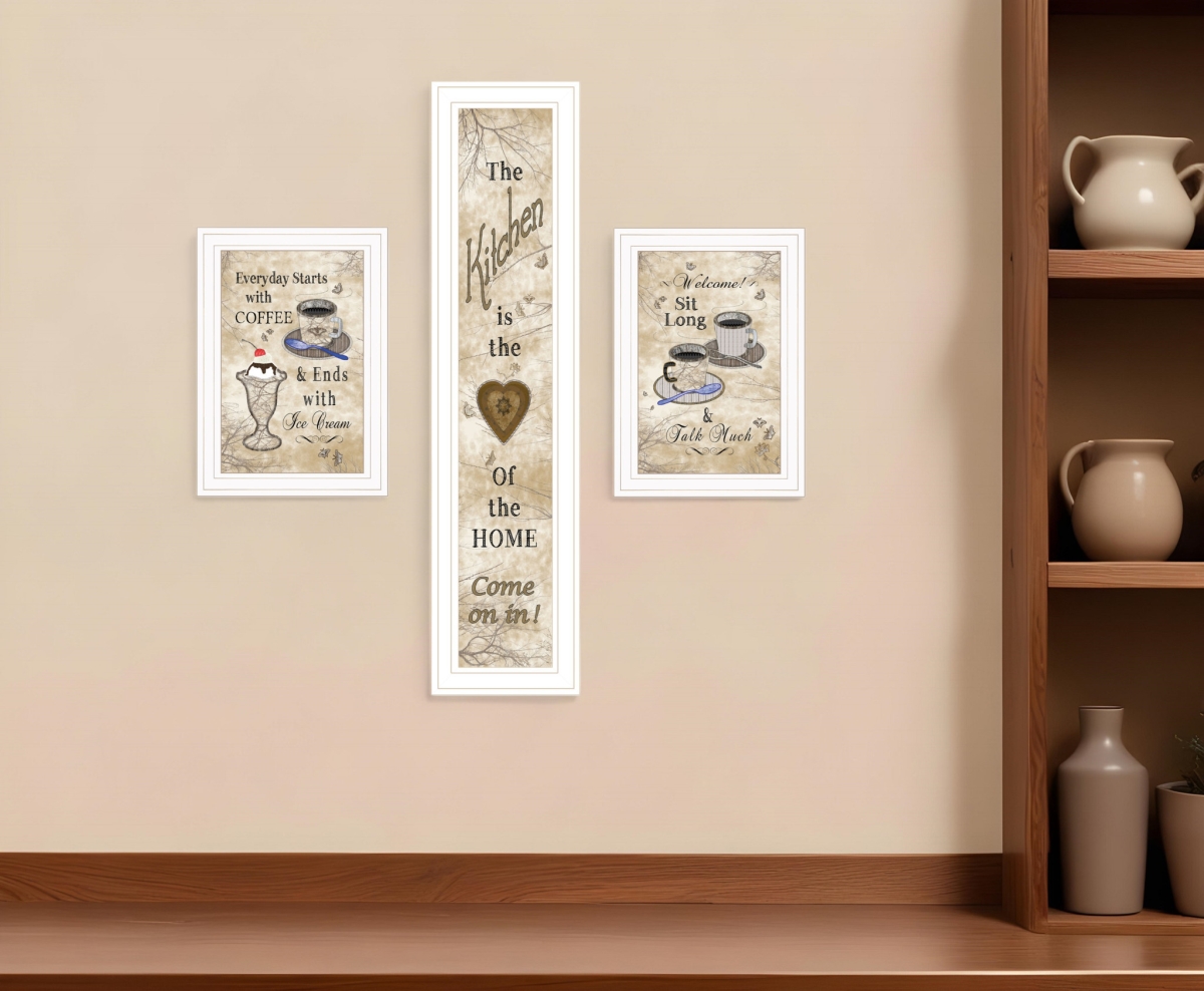 Picture of HomeRoots 406684 Love of Nature Kitchen White Framed Print Kitchen Wall Art - Set of 3