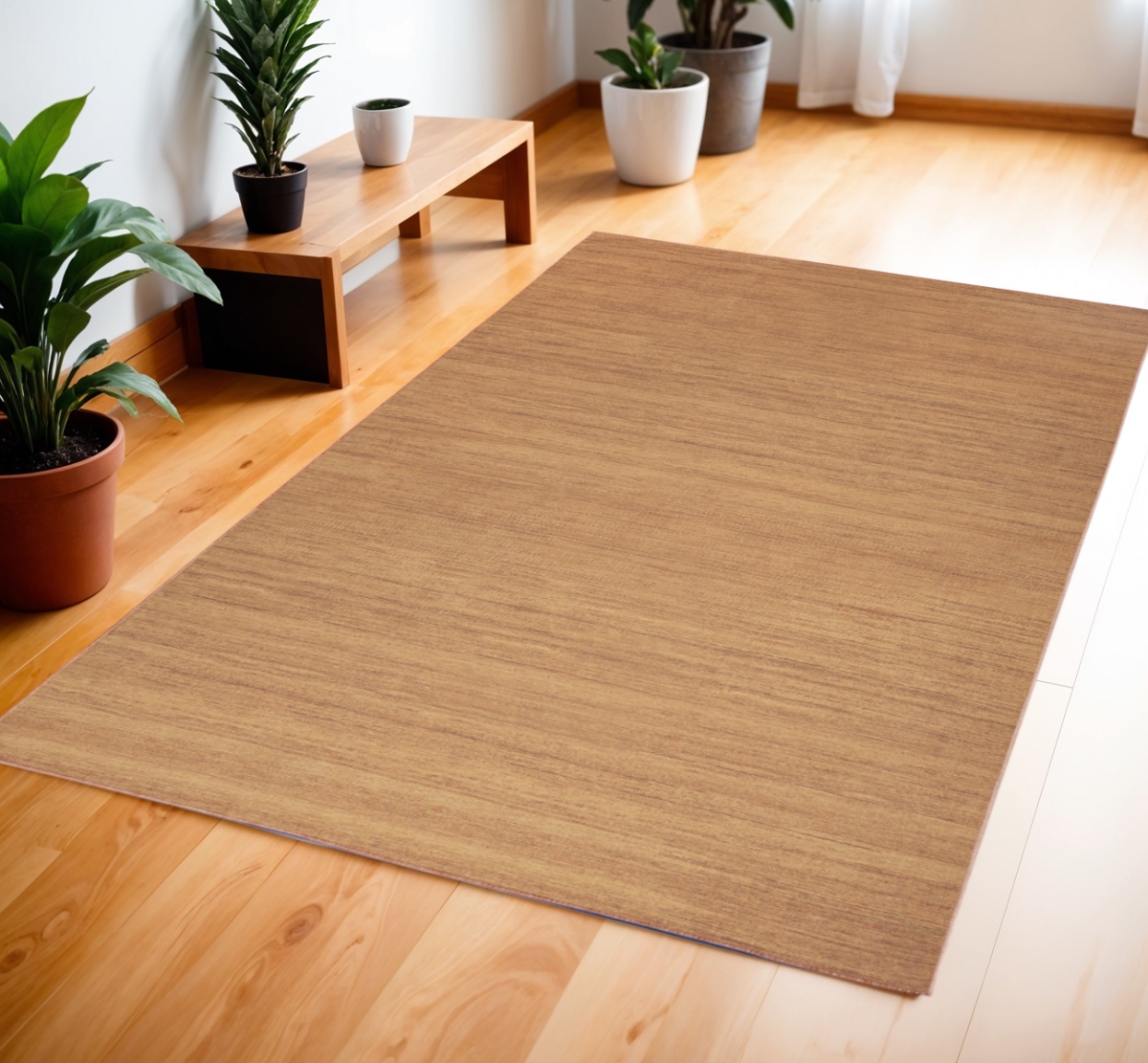 552574 4 x 6 ft. Abstract Washable Rectangle Area Rug, Copper
