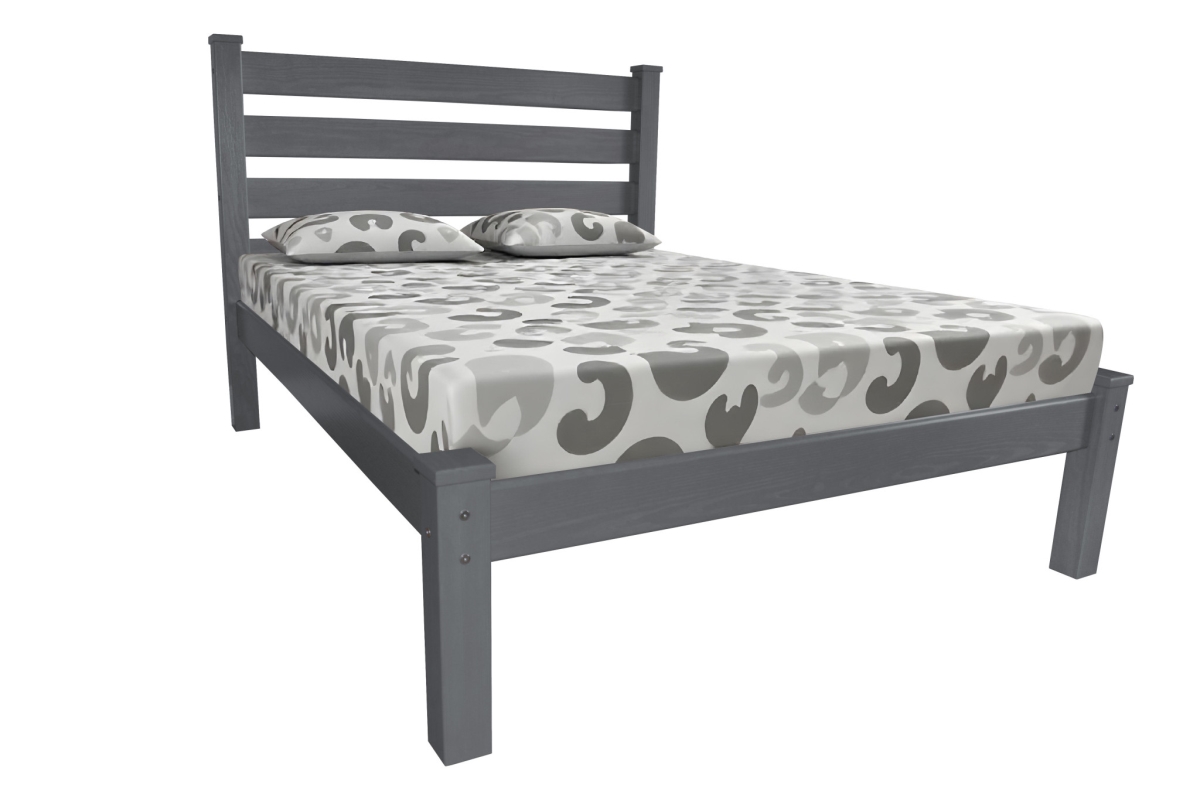546891 Gray Solid Wood Queen Size Bed Frame, 800 lbs