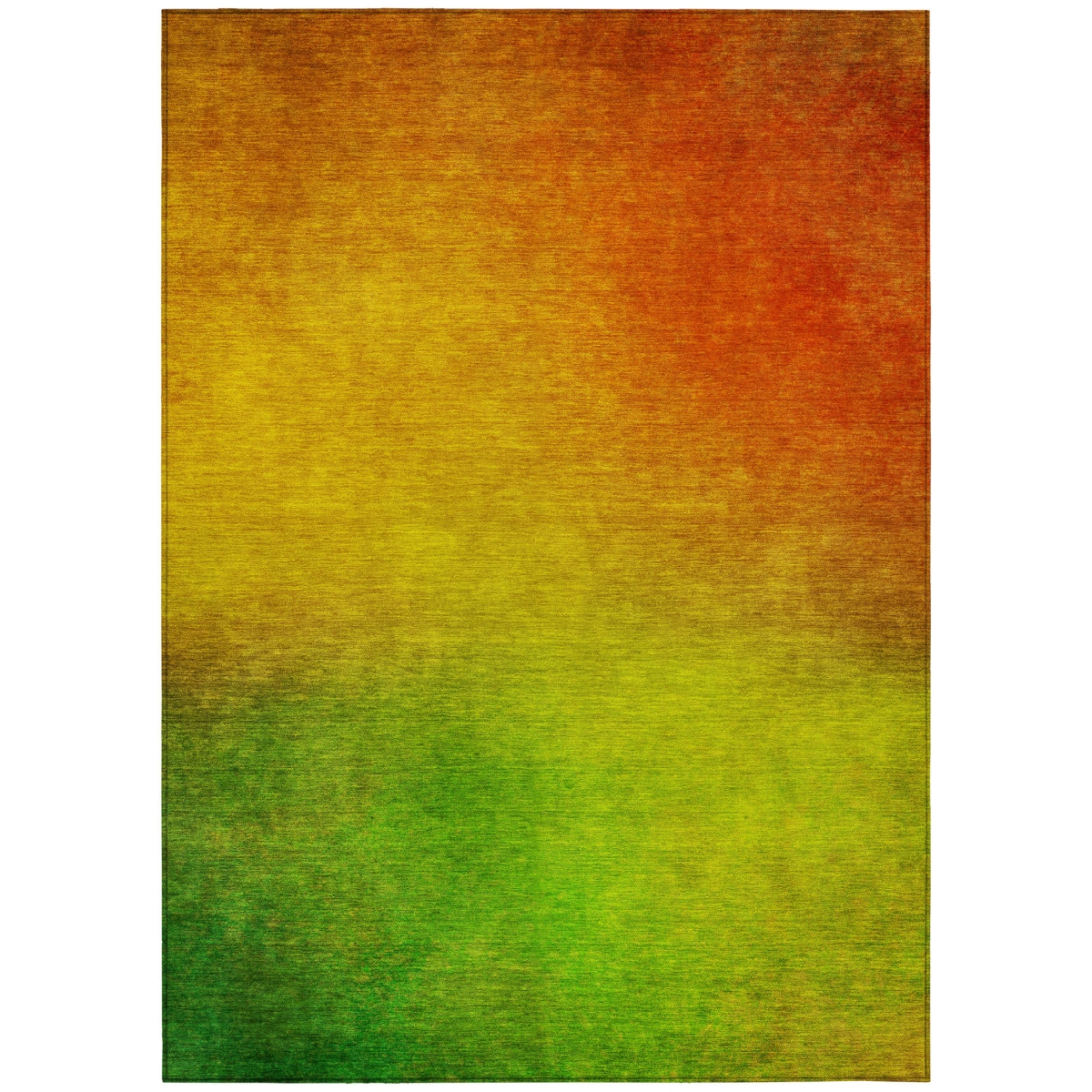 577278 5 x 8 ft. Ombre Washable Indoor & Outdoor Rectangle Area Rug, Terra Cotta, Gold & Green