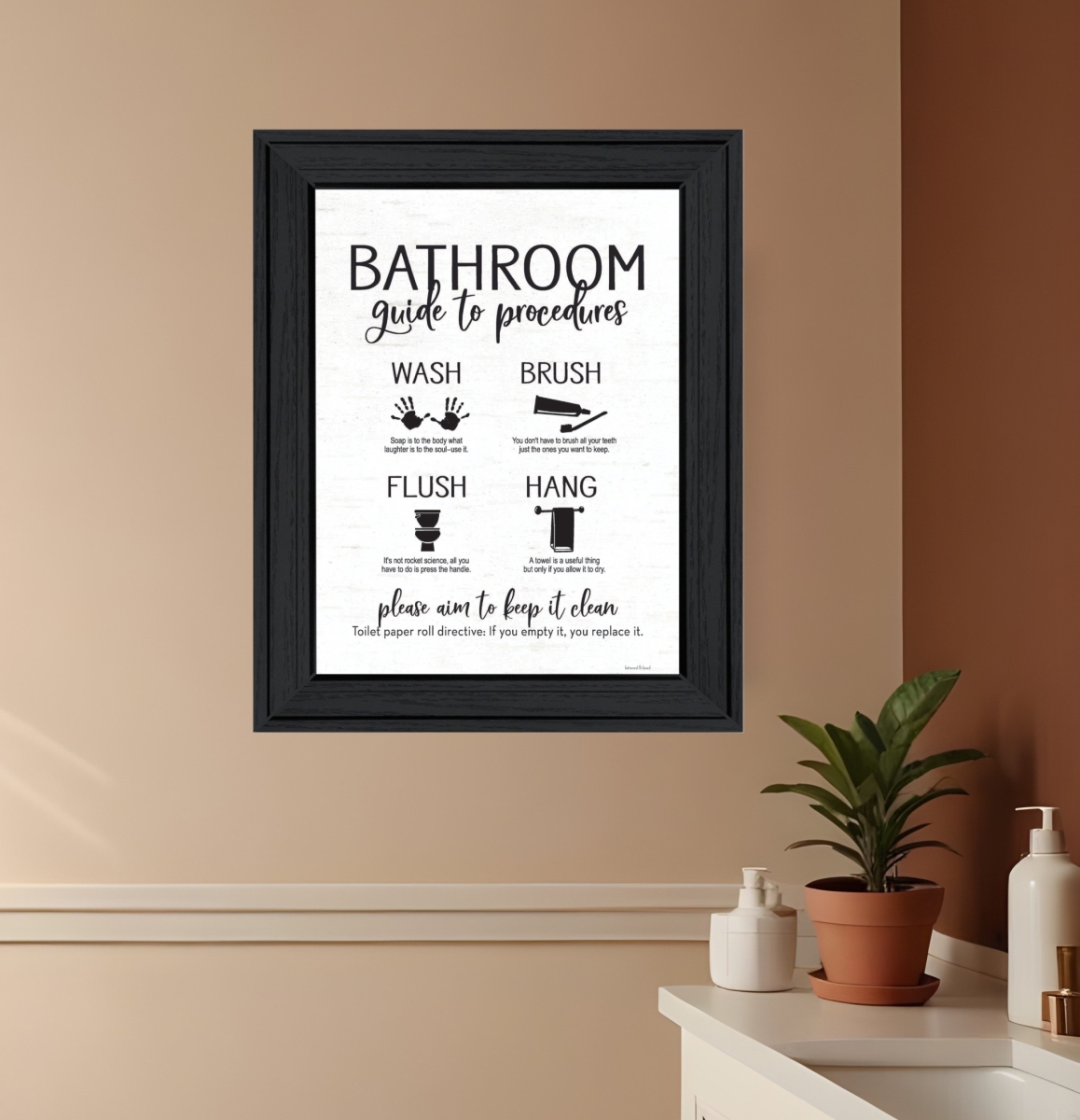 530100 Guide Black Framed Print Bathroom Wall Art