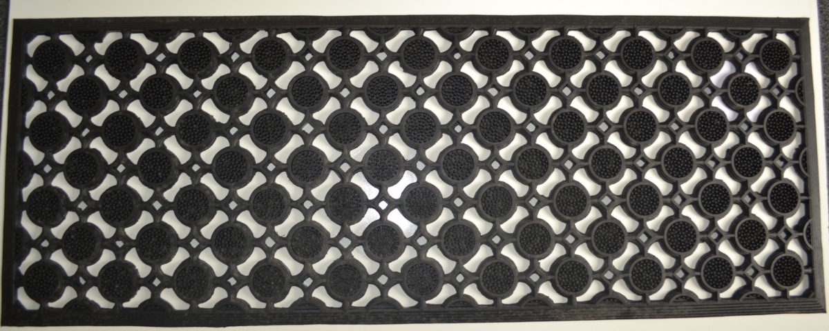 Black Rubber Outdoor Door Mat - 18 x 47 in. - Durable & Waterproof