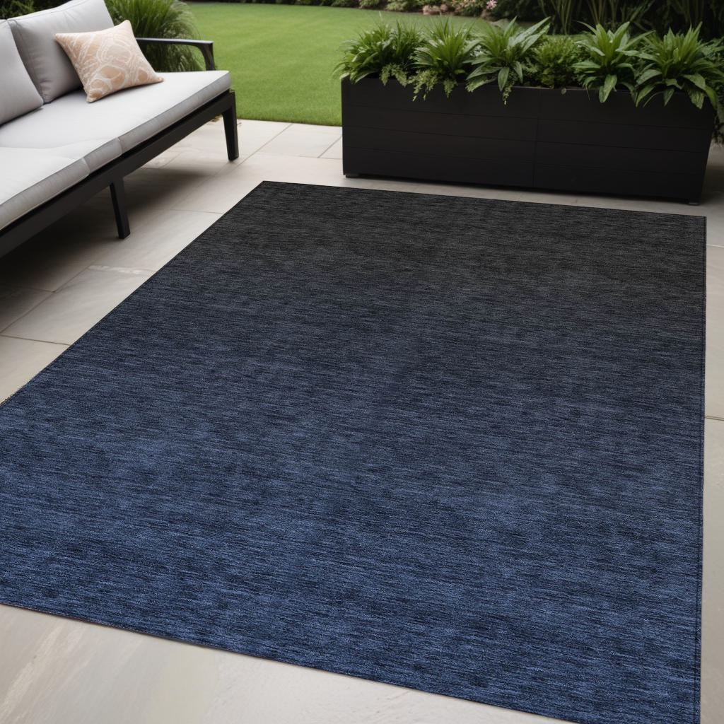 Abstract Washable Area Rug - Navy Blue & Charcoal - 5 x 8 ft - Stain Resistant