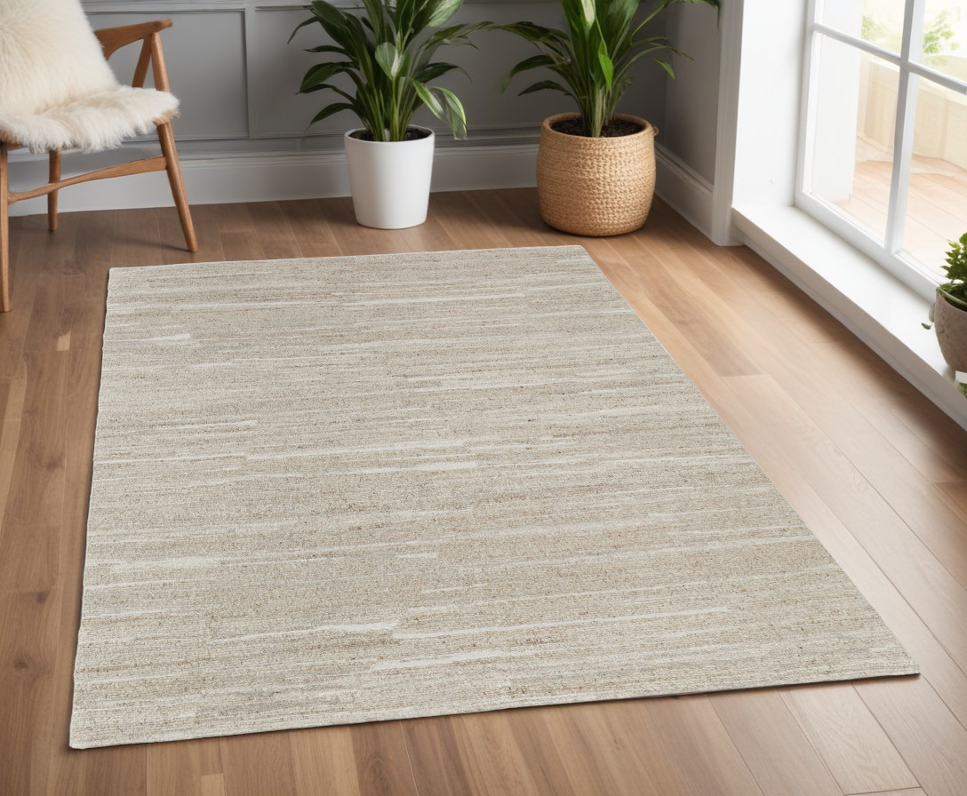567508 4 x 6 ft. Abstract Hand Woven Worn Faded Rectangle Area Rug, Ivory
