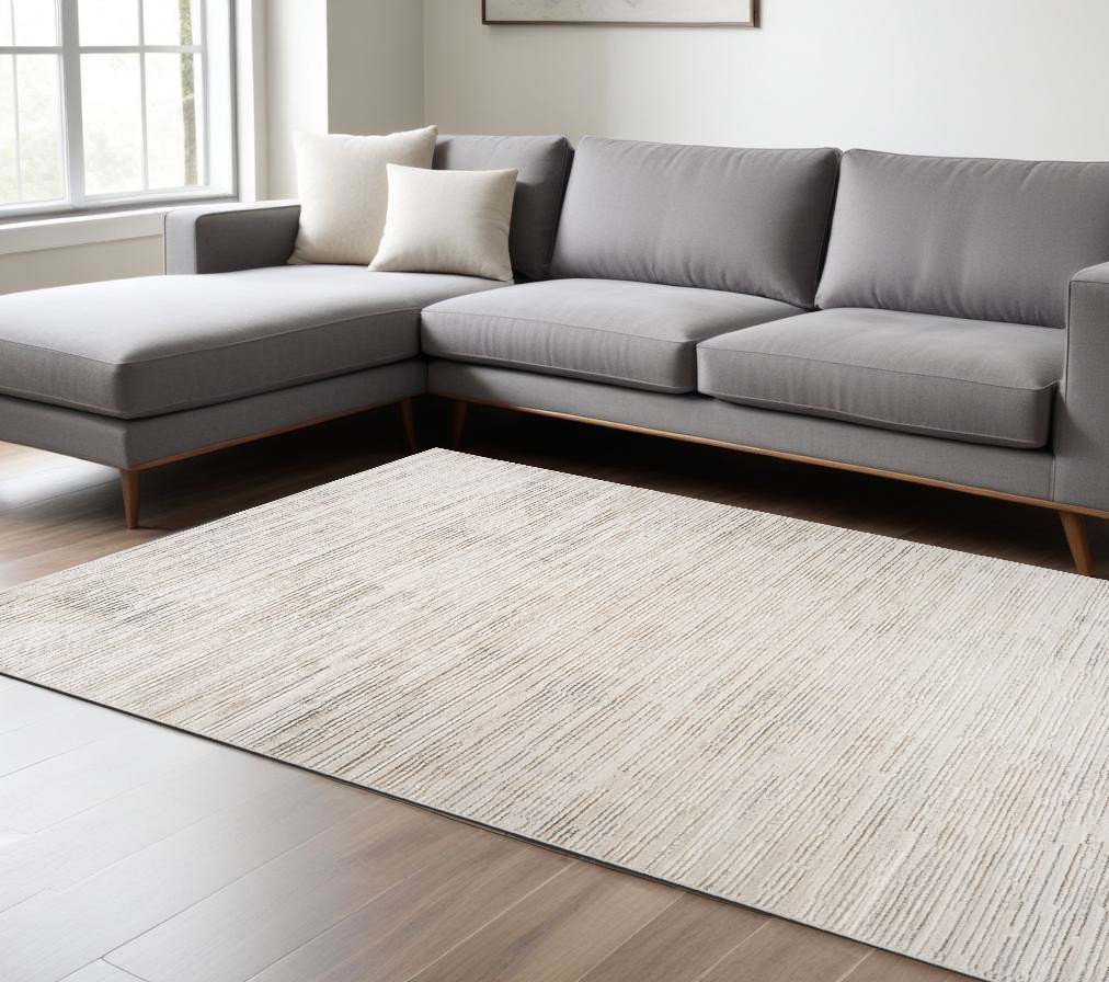 558461 7 x 10 ft. Abstract Distressed Rectangle Area Rug, Gray & Beige
