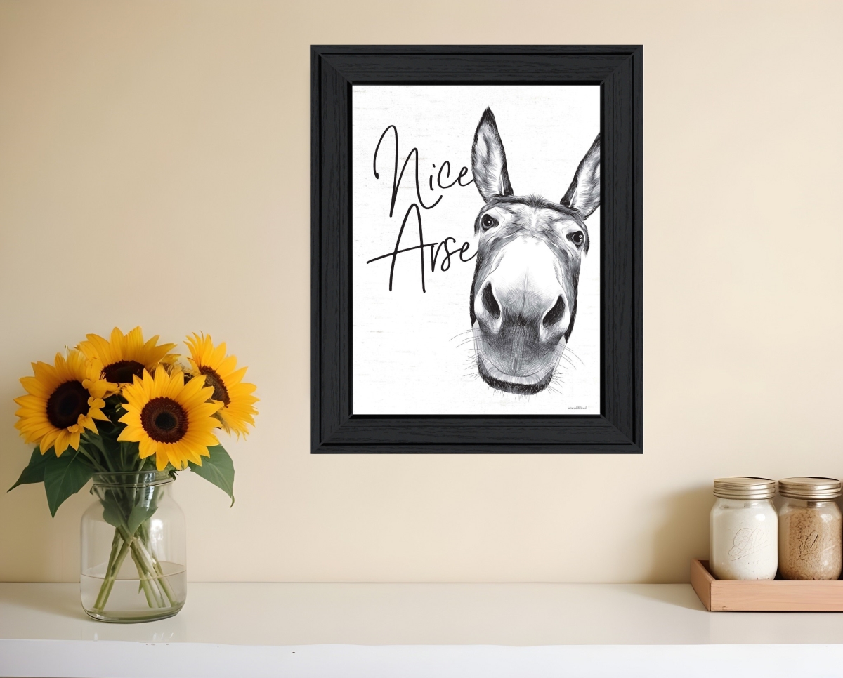 530072 Nice Donkey Black Framed Print Bathroom Wall Art