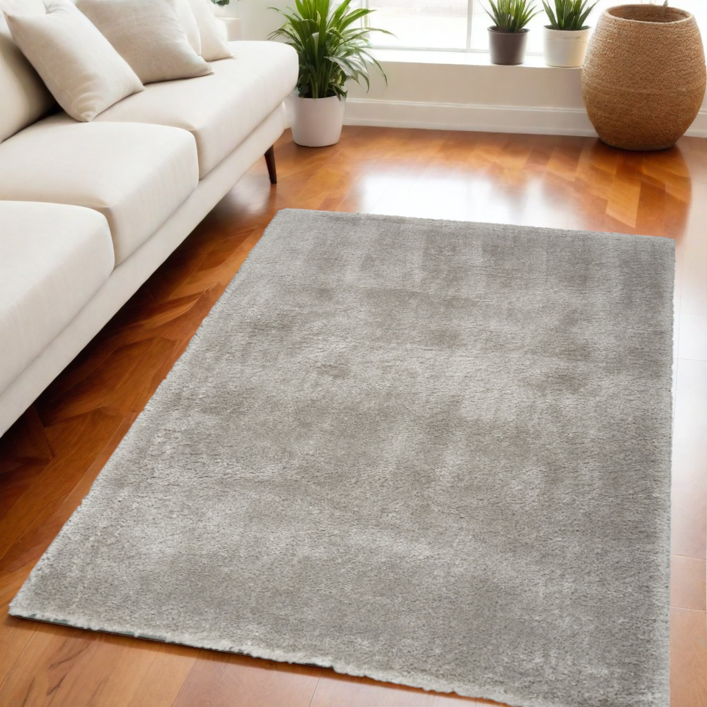 551121 5 x 7 ft. Shag Rectangle Area Rug, Gray