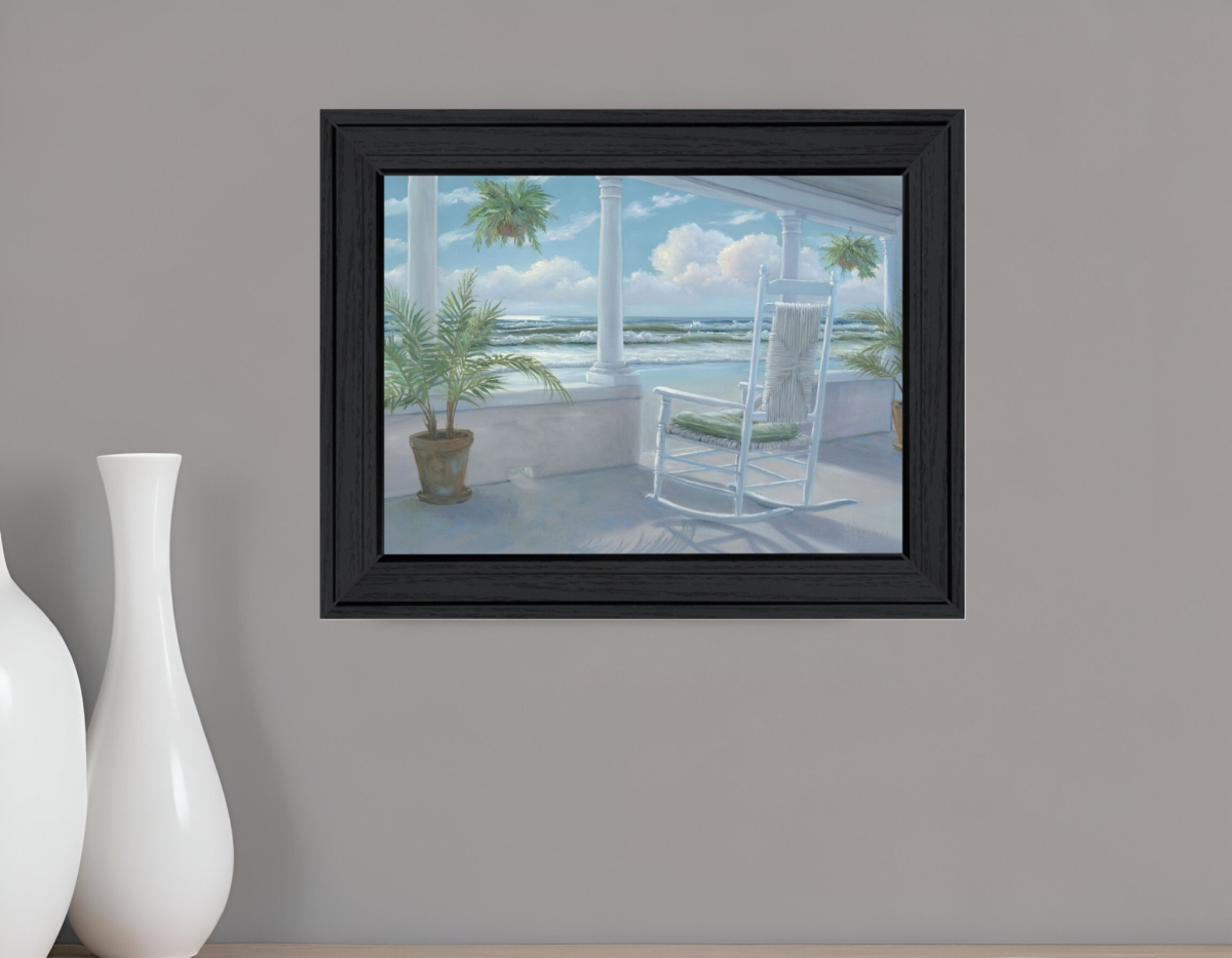 529932 Horizontal Rectangle Coastal Porch Black Framed Print Wall Art