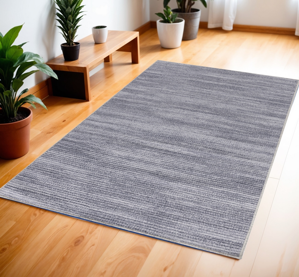 545997 4 x 6 ft. Abstract Power Loom Washable Non Skid Rectangle Area Rug - Gray & White