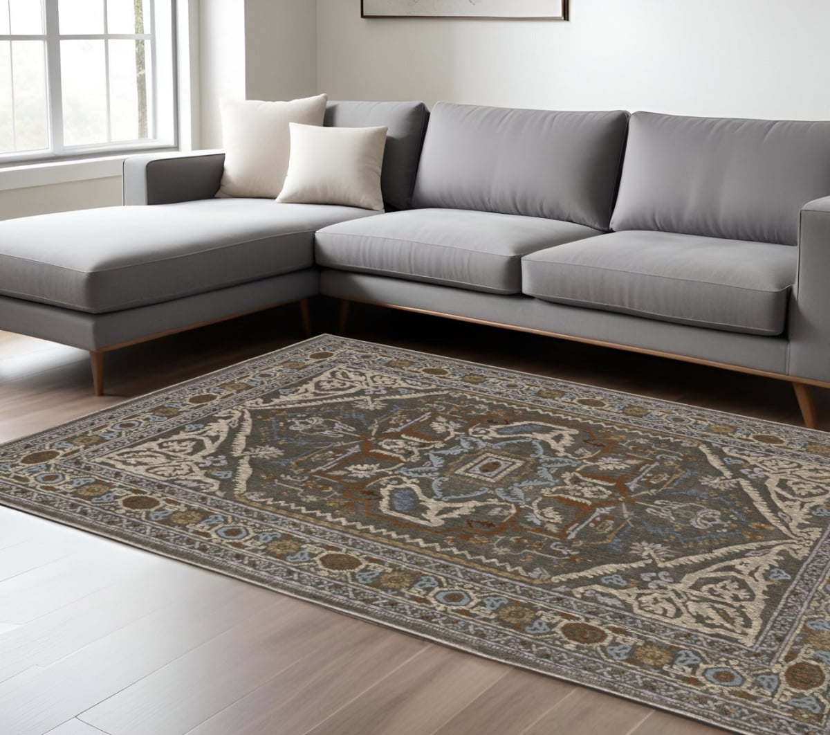 574799 10 x 13 ft. Medallion Traditional Rectangle Area Rug, Blue & Green