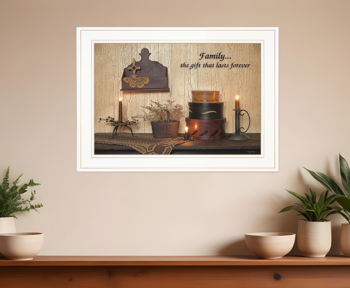 406774 Forever Family White Framed Print Wall Art