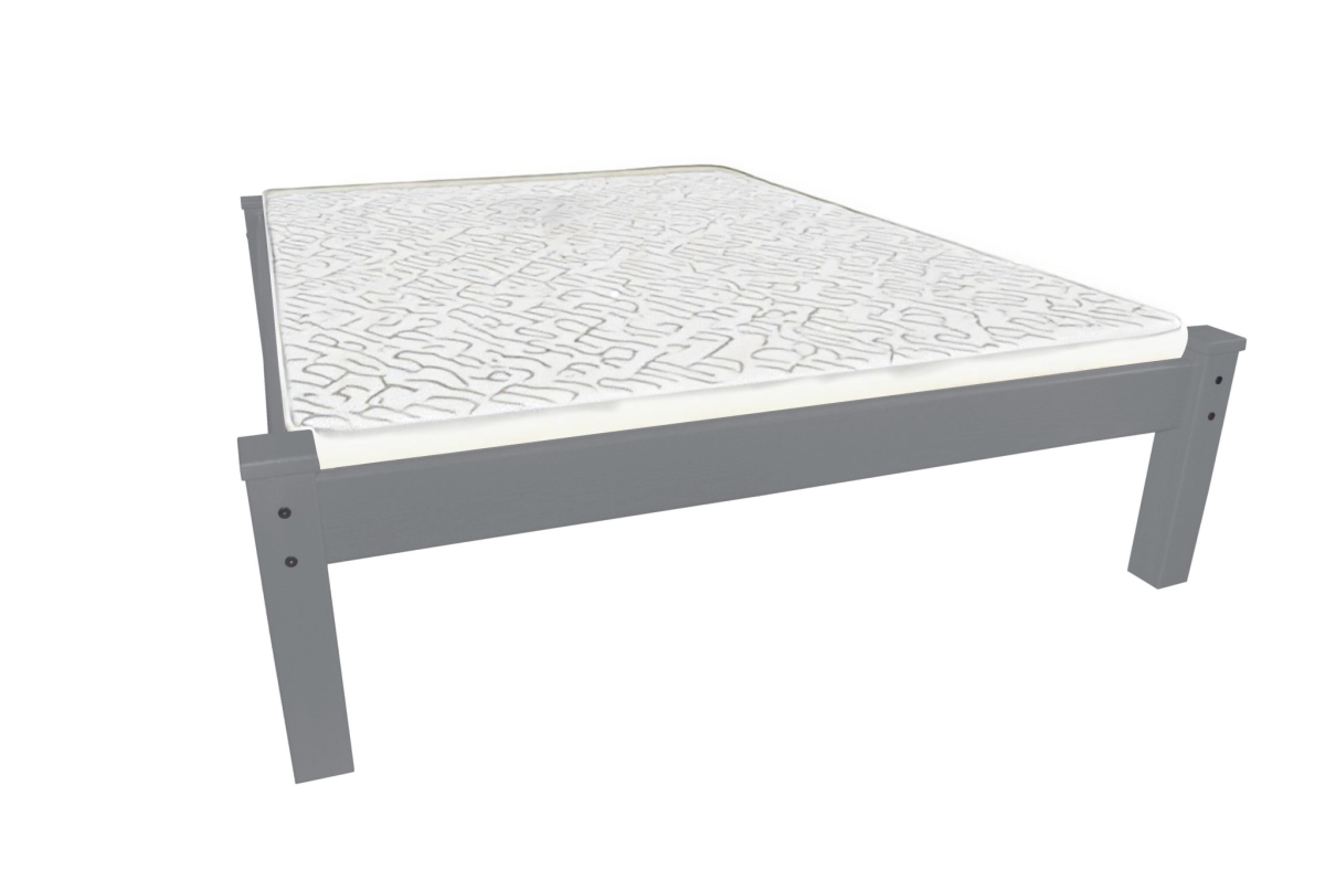 546723 Gray Solid Wood Queen Size Bed Frame