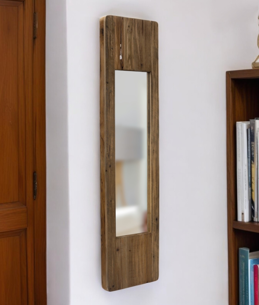 Picture of HomeRoots 516371 40 in. Brown Wood Framed Accent Mirror