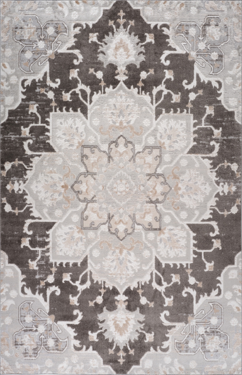 558992 4 x 6 ft. Southwestern Distressed Rectangle Area Rug, Gray & Brown