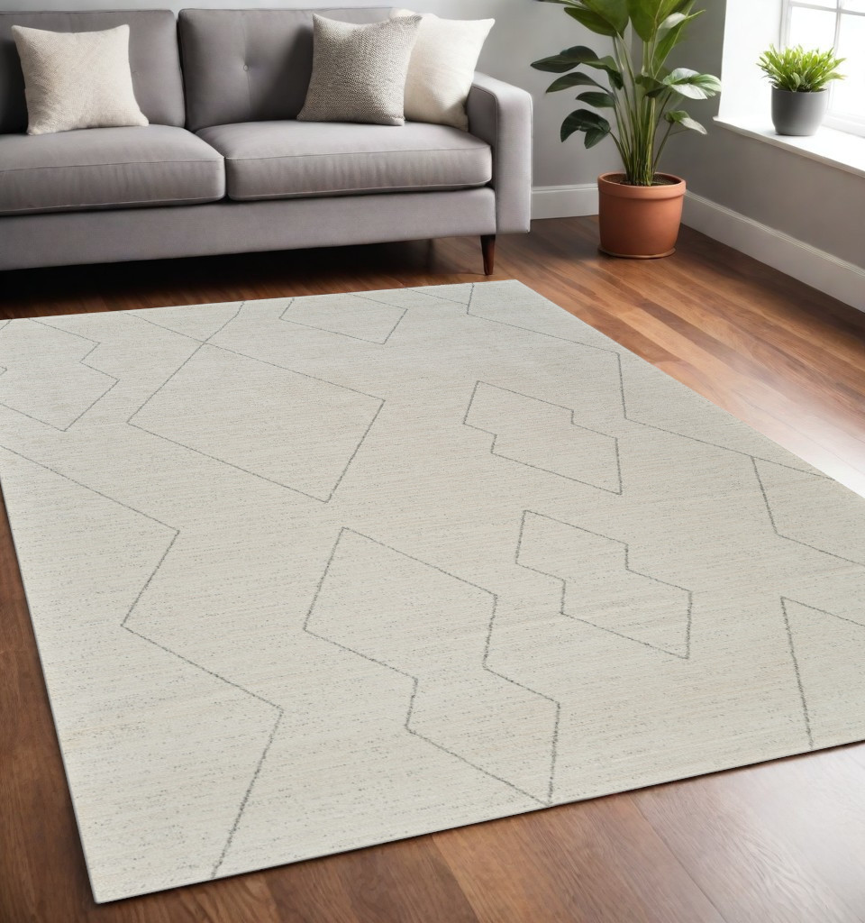 559101 5 x 8 ft. Abstract Distressed Rectangle Area Rug, Cream & Beige