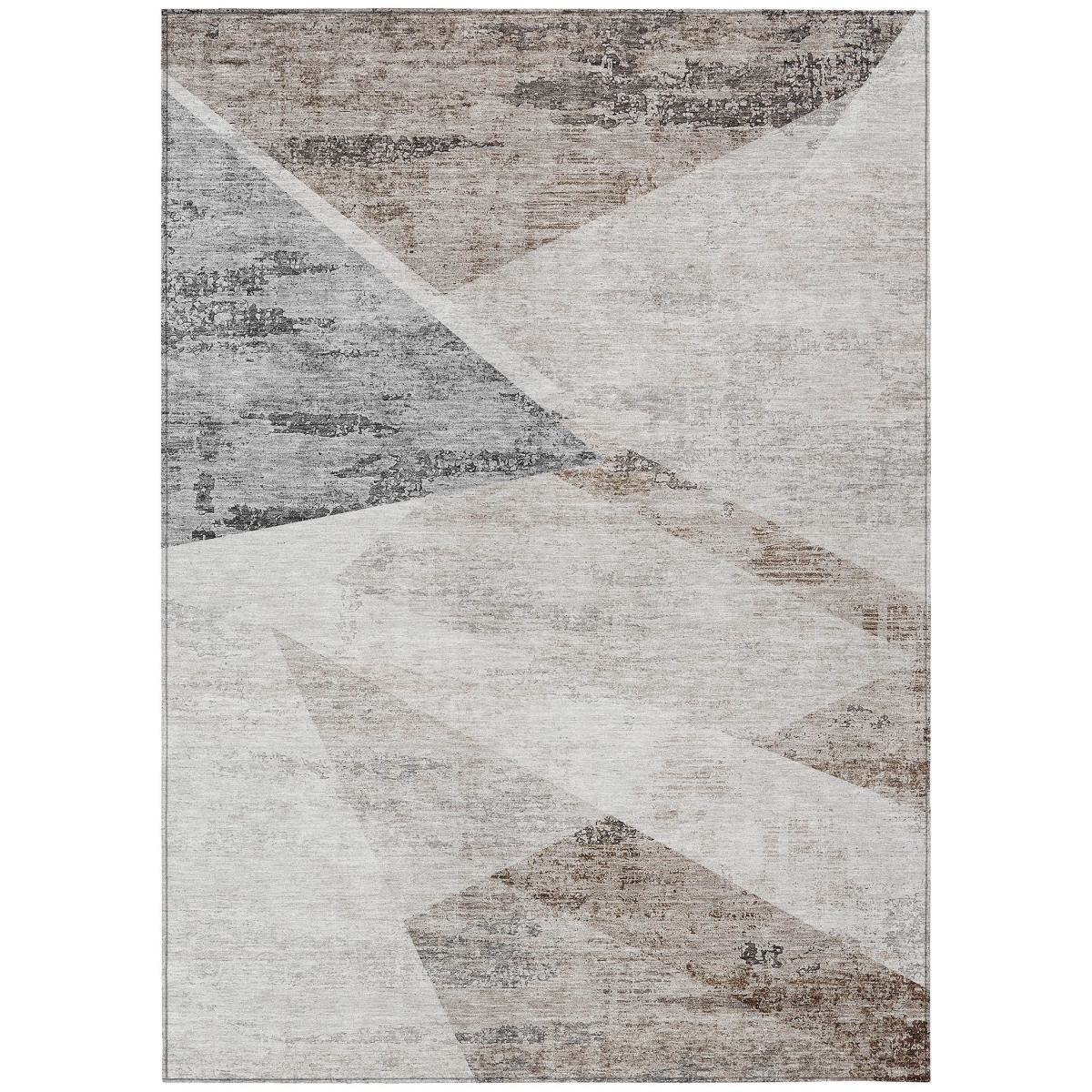 586247 5 x 8 ft. Abstract Washable Indoor & Outdoor Rectangle Area Rug, Silver, Beige & Gray