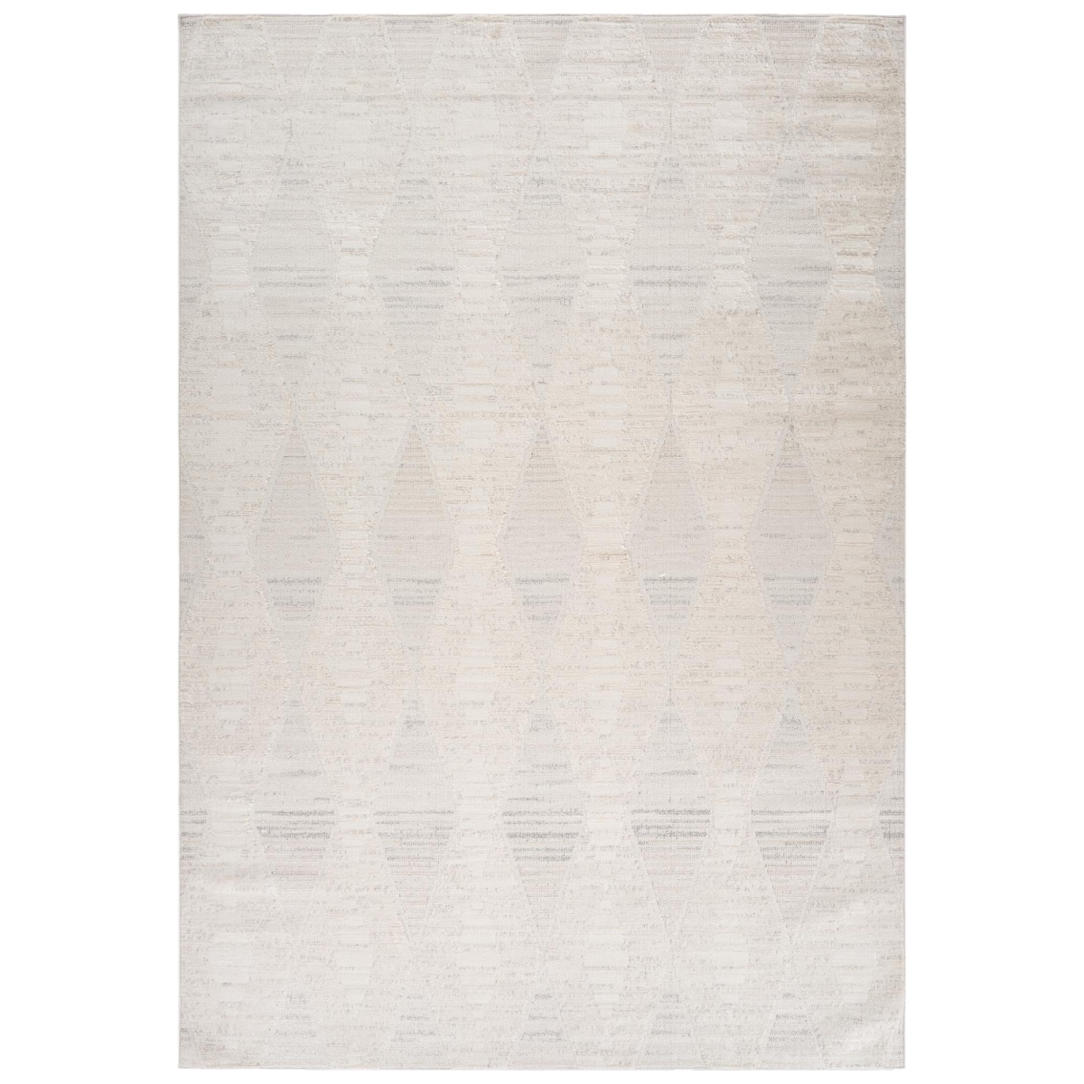 558490 4 x 6 ft. Geometric Distressed Rectangle Area Rug, Cream & Beige