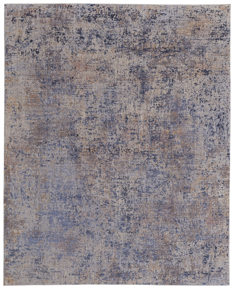567667 10 x 13 ft. Abstract Power Loom Rectangle Area Rug, Blue, Brown & Tan