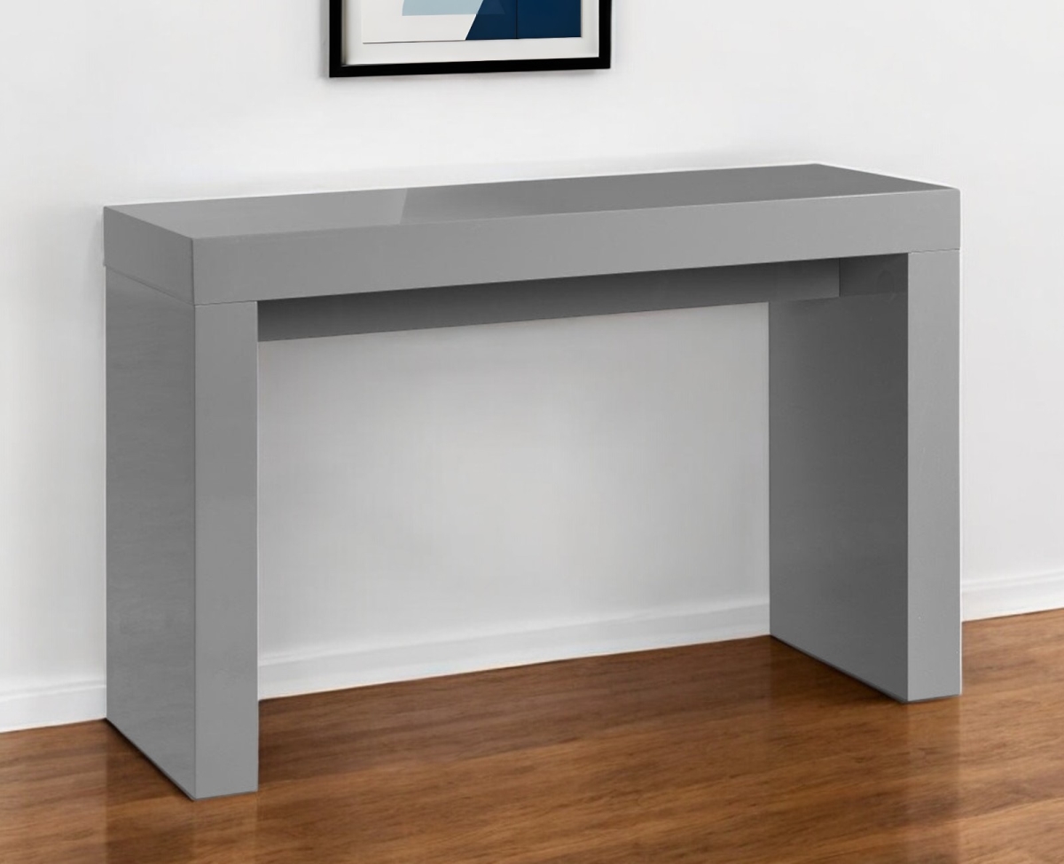555122 47 in. Gray Wood Block Console Table