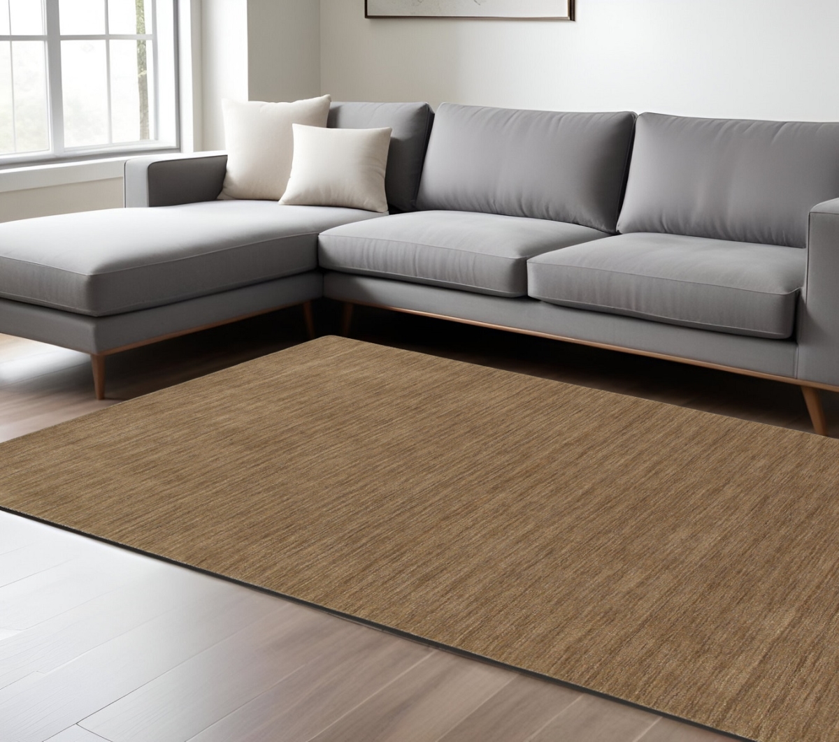 576222 6 x 9 ft. Wool Hand Tufted Rectangle Area Rug, Tan
