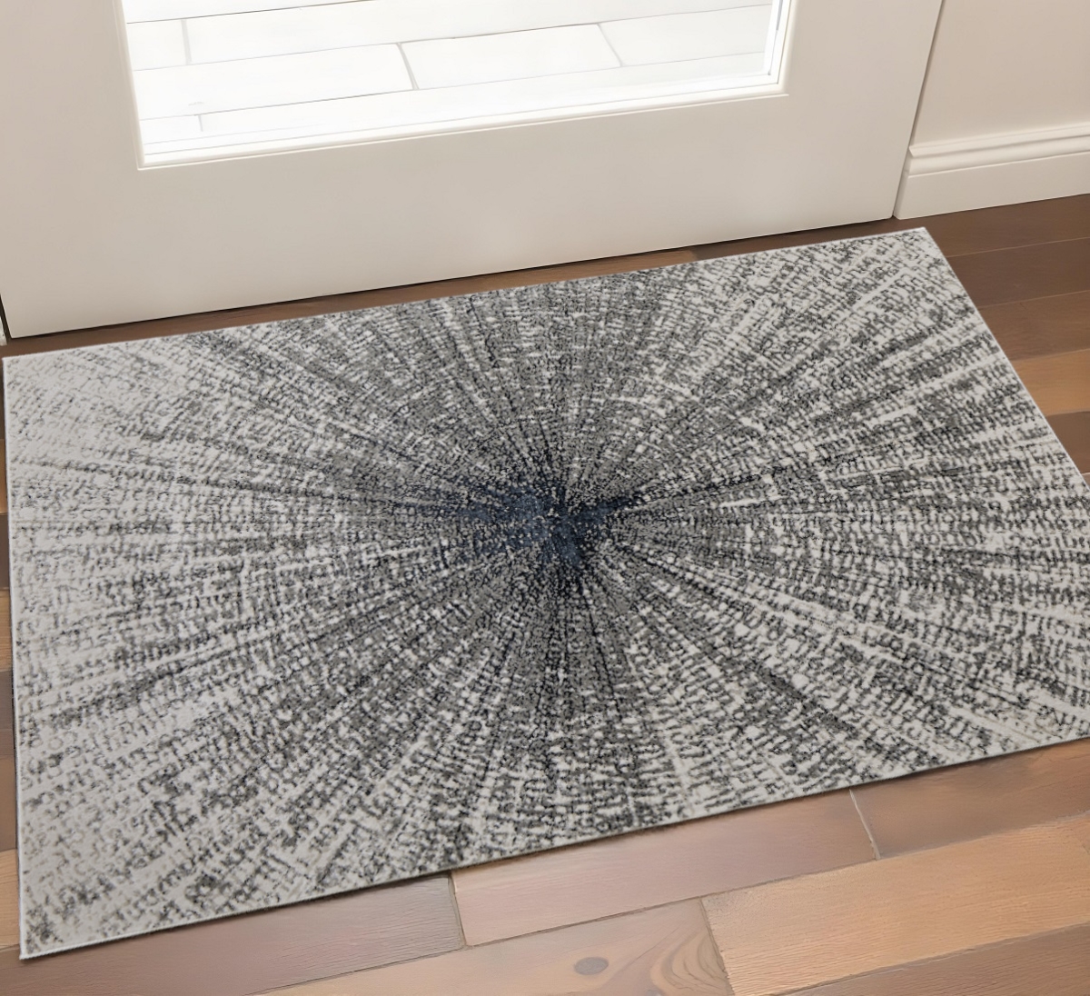 565833 2 x 3 ft. Abstract Power Loom Rectangle Area Rug, Gray & Ivory