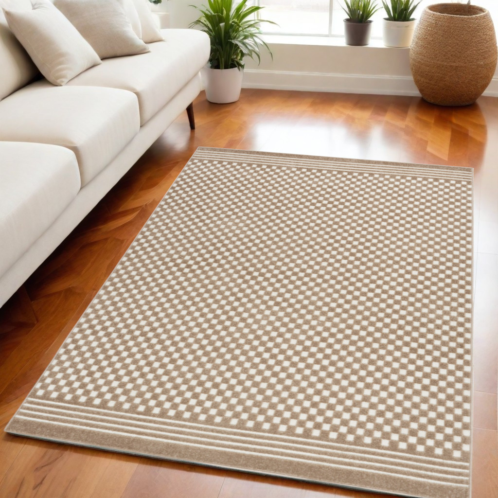 564027 5 x 7 ft. Geometric Rectangle Area Rug, Brown