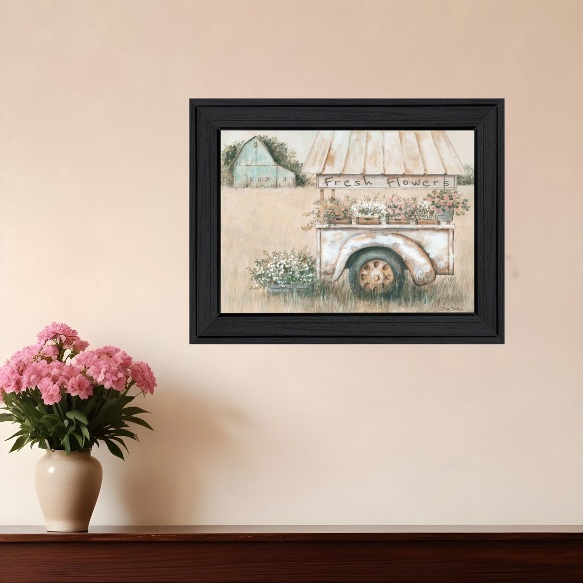 530108 Rectangle Fresh Flowers for Sale Black Framed Print Wall Art
