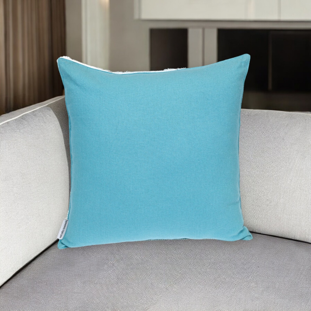 529318 16 in. Blue Cotton Throw Pillow