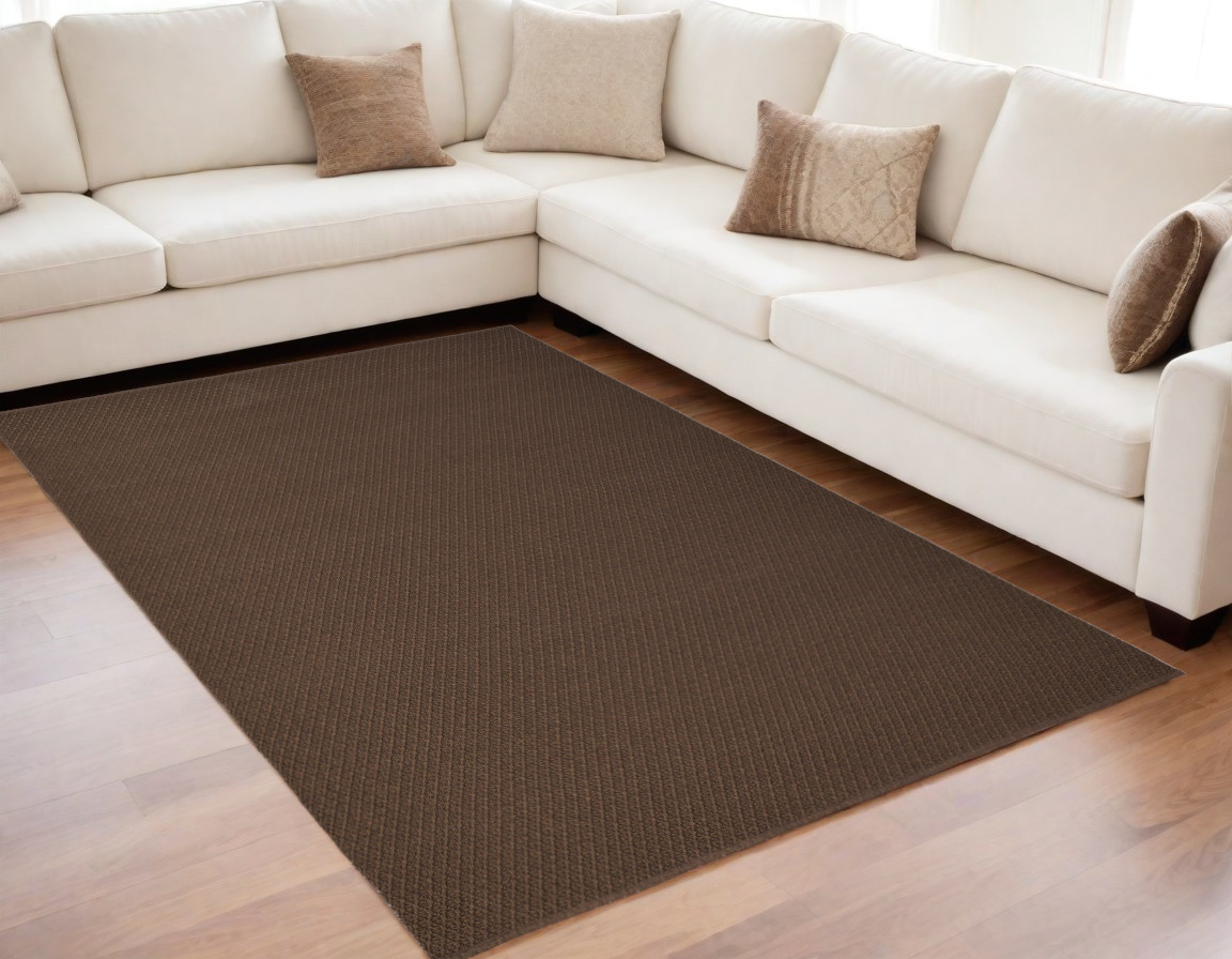 567772 5 x 8 ft. Hand Woven Rectangle Area Rug, Brown