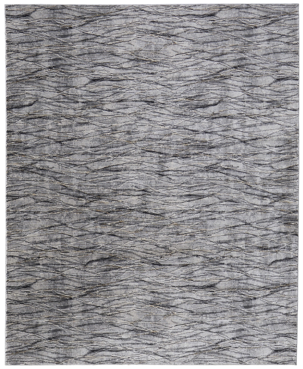 567725 8 x 10 ft. Abstract Power Loom Rectangle Area Rug, Gray, Ivory & Tan